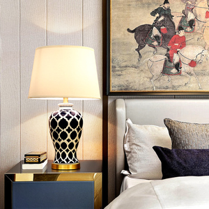 新中式陶瓷台灯大厅卧室床头书房样板房软装中国风装饰温馨灯具
