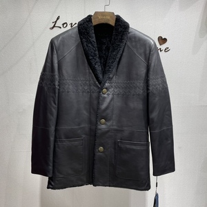 男士皮毛二体冬季羊皮羊毛皮草外套佟二堡海宁皮衣真皮真毛