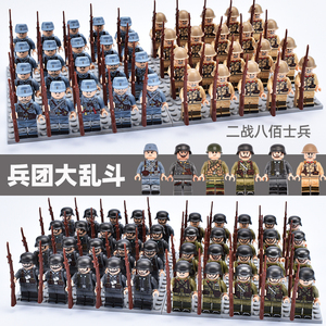 乐高八路军二战抗日军事系列人仔八佰士兵拼装积木玩具男孩国军