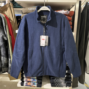 baleno班尼路秋冬男装保暖休闲拉链立领摇粒绒夹克外套男抗静电