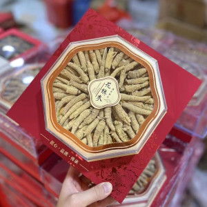 500克八角水晶锦鲤透明花旗参包装盒通用西洋参片礼品空盒袋子