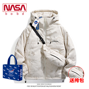 nasa情侣女白鸭绒加厚羽绒服男士冬季保暖2024新款宽松潮牌外套