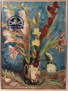 印花DMC十字绣套件客厅卧室餐厅欧式名画油画梵高系列剑兰与翠菊