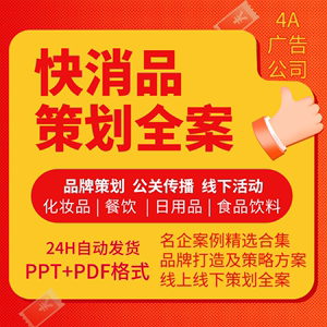 快消品营销策划方案 饮料服装 品牌定位促销推广活动执行案例