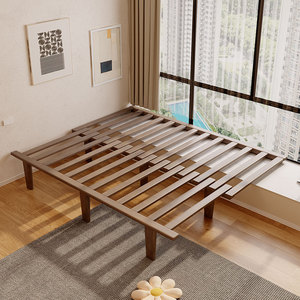 飘窗台床架全实木可抽拉伸缩隐形榻榻米衔接拼接沙发床架支持定制