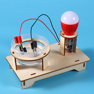学生科学实验盐水发电 儿童科技小制作diy拼装新能源灯泡物理模型