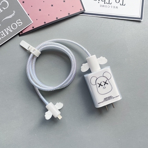 适用vivox70数据线保护套x70pro充电器头44w软硅胶壳缠绕绳防折断