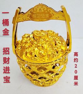 一桶金聚宝盆摇钱树冥币纸钱金条元宝清明节周年上坟忌日祭祀用品