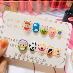 定制手工光疗美甲成品 玩具总动员卡通穿戴美甲 可拆卸全贴假指甲