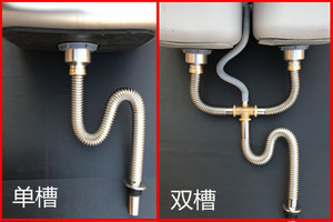 厨房洗菜盆水槽下水管下水器配件不锈钢单槽双槽单盆双盆过滤提篮