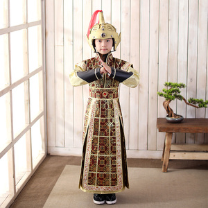 古装男童小将军御林军盔甲小男孩将军服儿童表演出服古代战袍套装