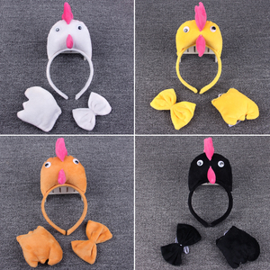 儿童动物表演头饰幼儿园节目演出小鸡头箍三件套做游戏小公鸡道具