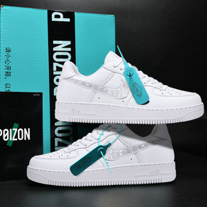 空军一号af1骨白冰蓝aj男鞋正版官网莆鞋田联名aj1低帮小白鞋板鞋