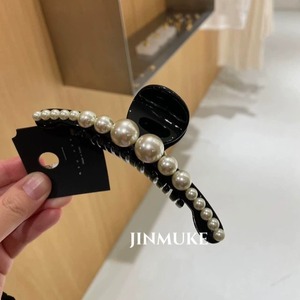 JINMUKE韩国进口发饰珍珠优雅气质抓夹发抓