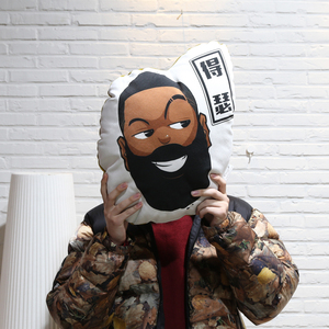 q版詹姆斯哈登头像周边休斯顿火箭队球星同款定制异形靠垫抱枕头