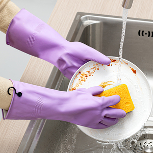 日本加厚橡胶手套厨房家用洗碗家务男女款刷碗防水耐用洗衣服清洁