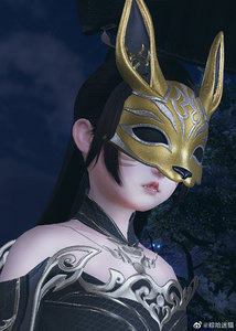 剑网3剑三剑3外观火兔玉兔假面恨情别殇凌雪黑白面具缠金娇乐无忧