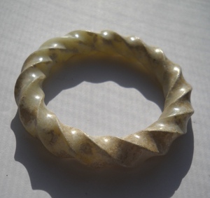 5公分)春秋战国 绞丝纹玉环 古绞丝玉环