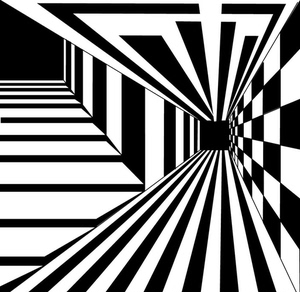 代画黑白装饰画手绘平面构成点线面发射