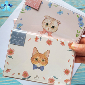 日本CLOTHES·PIN个性可爱猫咪双面彩印迷你信纸信封套装 寄语卡