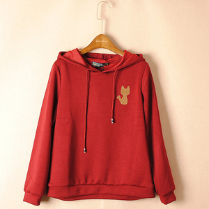 珊瑚花23010大码长袖t恤2021年秋季新款女装宽松连帽打底休闲卫衣