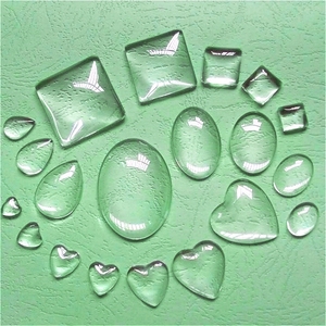 定制水晶贴片正圆形透明白胚料创意立体冰箱贴纸方形玻璃装饰配件