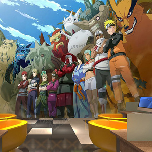 定制动漫火影忍者壁纸卡通儿童房背景墙纸游戏厅网咖影视墙布壁画