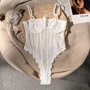 欧美ins热辣妹穿搭网眼三角连体吊带背心女内搭性感修身外穿上衣