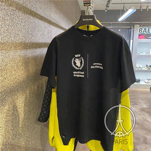 balenciaga/巴黎世家 20ss新款wfp世界粮食麦穗短袖男女t恤tee