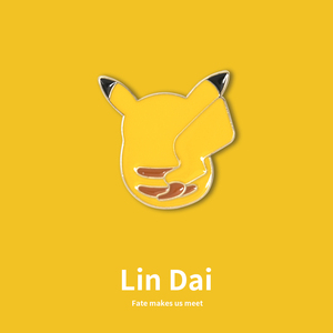 卡通皮卡丘背影胸针可爱日系金属徽章学生包包配饰别针男勋章女