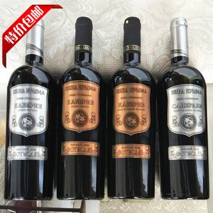 进口俄罗斯红酒 克里米亚铁标葡萄酒乌克兰半甜干红 洋酒正品包邮