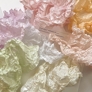 【口袋】珠光雪梨纸花束花店包装内衬纸 打底烘焙蛋糕氛围褶皱纸