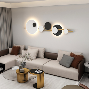 北欧客厅沙发背景墙面装饰灯黑白创意百搭卧室床头灯抖音网红壁灯