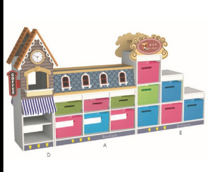 幼儿园木质木制组合书柜儿童防火板别墅储物积木玩具收拾架柜子