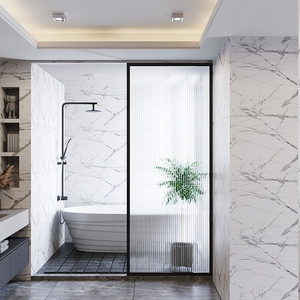 定制干湿分离屏风 长虹玻璃隔断 现代简约入户玄关装饰卫生间遮挡