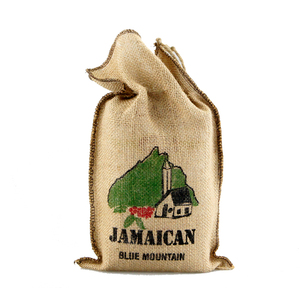 麻袋装 进口生豆烘培 蓝山风味咖啡豆 可现磨粉纯黑咖啡粉 454g