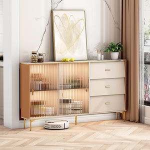 岩板超薄餐边柜25cm现代简约小户型厨房置物柜带门落地储物柜窄型