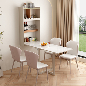 简约壁挂可折叠餐桌吧台家用小户型超薄多功能餐边柜一体不占空间