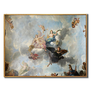 方希腊神话壁画三女神油画天神装饰布画天空挂画带框