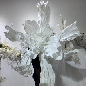 大型纸艺花蝶舞大花巨型纸花婚礼背景装饰花艺手工褶皱纹理纸花