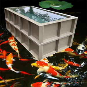 pp塑料板带侧过滤锦鲤池大型观赏海鲜池定制鱼池水箱鱼缸过滤盒