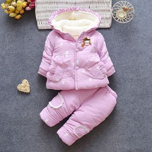 童装小女童冬套装0-1-2-3岁女宝宝婴幼儿加绒加厚冬天棉袄外出服