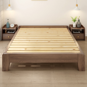 榻榻米实木床架小户型拼接亲子床主卧大床现代简约无床头落地矮床