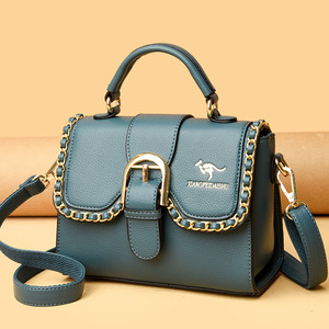 巴黎袋鼠正品真皮女包包2021新款潮百搭单肩包洋气软皮斜挎手提包