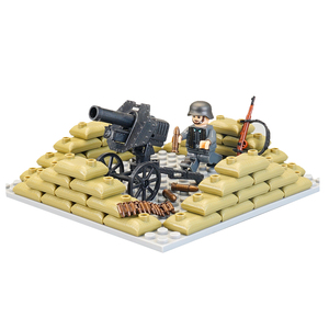 八路军乐高二战军事积木德军士兵小人仔大炮机枪炮台堡垒拼装玩具