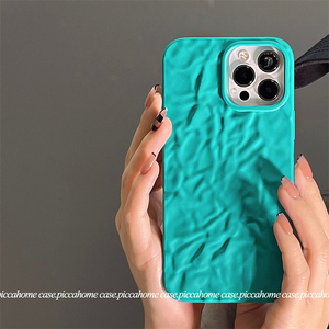 蒂芙尼蓝褶皱适用苹果12手机壳iphone13个性11promax新款x硅胶xr