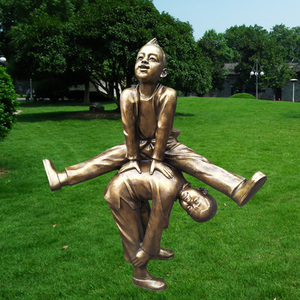 玻璃钢仿铜小孩雕塑