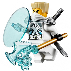 lego 乐高 幻影忍者 人仔 njo106 白忍赞 zane 含盾杖双刀 70728