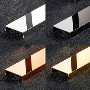 钛金条不锈钢u型槽吊顶背景墙玫瑰金镜面拉丝90度定制收边装饰条