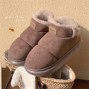 细细条 男士复古加绒棉鞋冬季保暖韩版时尚户外穿保暖情侣雪地靴